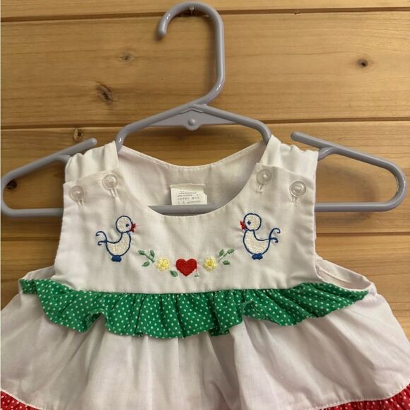 Bundle Vintage Baby Girl 3-6 Months Duck Colorful Cottagecore Dress & Bodysuit - Picture 7 of 12